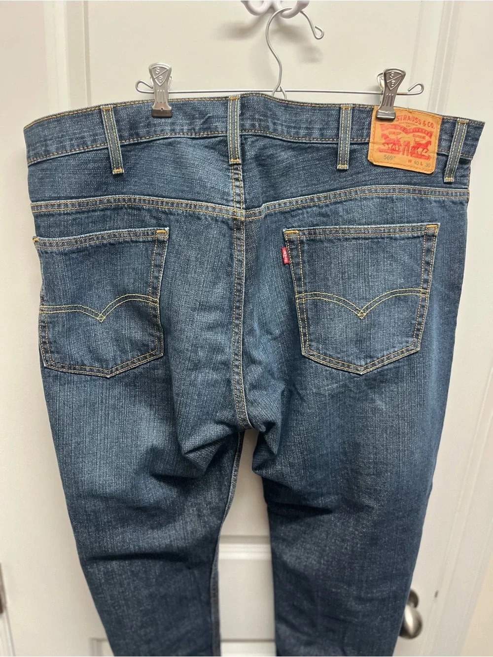 Levi's 569 Loose Straight Jeans Men's 40x30 (act 43x29) Dark Whiskered cotton